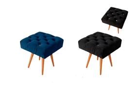 Puff Veneza Msr Móveis Quadradro Botão Com Brilho