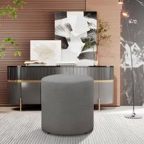 Puff Viena Linho Moderno Decorativo