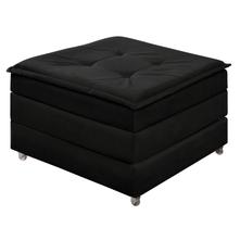 Puff Vira Cama Para Descanso Apartamento - Preto