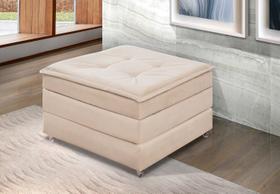 Puff Vira Cama Solteiro Com Bau Para Visita Decoração Descanso Apartamento Espuma D23 Estofado Bege Puff Vira Cama Solteiro Com Bau Para Visita Decoração Descanso Apartamento Espuma D23 Estofado Bege