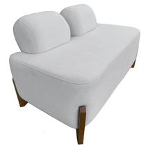 Puff Virginia Retangular para Sala Boucle Off White 2 Lugares