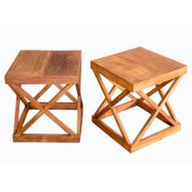 Puff - X - Banqueta - Banco -madeira ( 0,40 X 0,40 X O,45) Puff - X - Banqueta - Banco -madeira ( 0,40 X 0,40 X O,45)
