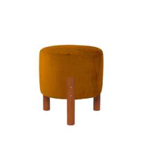 Puff Zeus Banqueta Multiuso Para Sala Escritório Quarto Pés Palito Banquinho Redondo Tecido