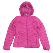 Puffer Feminina Jaqueta em Nylon c/ Capuz Peluciado