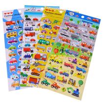 Puffy Stickers Transportation Car 3D 4 folhas para crianças