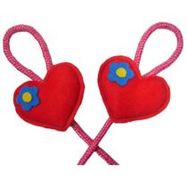 Pula Corda em Sisal Trançado - Coração - Artesanal - 2 Metros - Multicolorido Pula Corda em Sisal Trançado - Coração - Artesanal - 2 Metros - Multicolorido