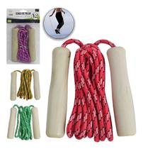 Pula Corda Empunhaduras Cabo De Madeira 2,20m Sisal Fitness Sortida