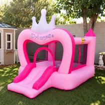 Pula Pula Inflável Castelo das Princesas com Escorregador 127v Infantil Playground com Motor e Bolsa Pula Pula Inflável Castelo das Princesas com Escorregador 127v Infantil Playground com Motor e Bolsa