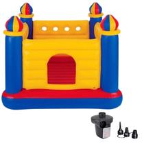 Pula pula inflável castelo encantado intex 2 crianças até 54kg 174x174x112cm + bomba de ar elétrica Pula pula inflável castelo encantado intex 2 crianças até 54kg 174x174x112cm + bomba de ar elétrica