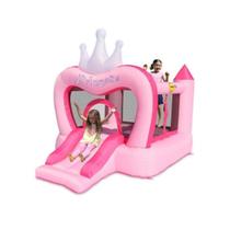 Pula Pula Inflável Rosa Castelo das Princesas 2,85 x 2,10 x 2,20m Com motor 110v ou 220v