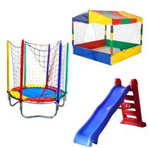 Pula Pula Trampolim 1,40m Piscina de Bolinhas Quadrada 1,50m Escorregador Grande Pula Pula Trampolim 1,40m Piscina de Bolinhas Quadrada 1,50m Escorregador Grande