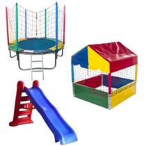 Pula Pula Trampolim 1,83m Piscina de Bolinhas Quadrada 1,00m Escorregador Grande Pula Pula Trampolim 1,83m Piscina de Bolinhas Quadrada 1,00m Escorregador Grande