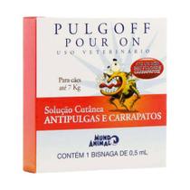 Pulgoff cães solucao pour-on anti pulgas e carrapatos 0,5 ml ate 7kg