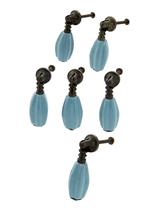 Pull Dritz Home 47042A em cerâmica canelada e latão turquesa Pull Dritz Home 47042A em cerâmica canelada e latão turquesa