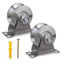Pulley Block MACGQ Groove Wheel em aço inoxidável, pacote com 2 unidades, tipo V
