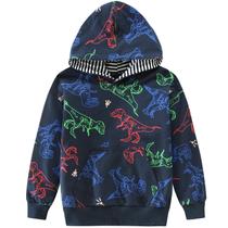 Pulôver com capuz Dinosaur para meninos e moletom infantil 2T