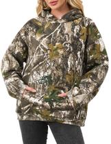 Pulôver feminino TERIVEEK de lã camuflada com capuz Maple Leaf Pulôver feminino TERIVEEK de lã camuflada com capuz Maple Leaf