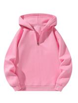 Pulôver masculino com capuz Verdusa com zíper, rosa, tamanho GG Pulôver masculino com capuz Verdusa com zíper, rosa, tamanho GG