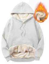 Pulôver masculino de lã com capuz Kissonic, forrado em sherpa, branco quente