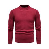 Pulôver Masculino de Veludo para Inverno - Suéter Quente de Malha Slim Fit