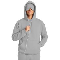 Pulôver masculino grande com capuz Ainangua com máscara de olhos cinza (S) Pulôver masculino grande com capuz Ainangua com máscara de olhos cinza (S)