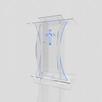 Pulpito Acrilico Resistente Bonito 8mm Led e Gravação para Igreja para Empresa