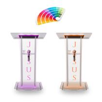 Púlpito Bonito Resistente Com Led Gravação Igreja E Empresas