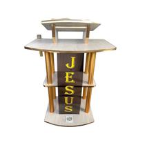 Pulpito de madeira com acrilico e led colorida