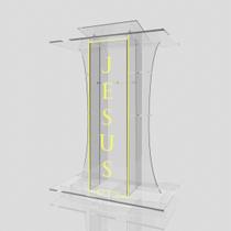 Púlpito Resistente 8mm Bonito Igreja Empresarial Eventos com Gravação Led e NF
