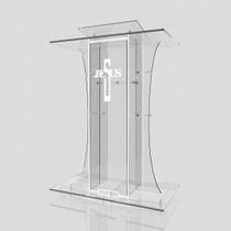 Púlpito Resistente 8mm Bonito Igreja Empresarial Eventos com Gravação Led e NF