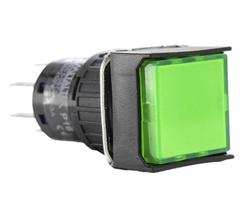 Pulsador Iluminado 16mm Quadrado C/ Retenção - Verde 220v -2 Pulsador Iluminado 16mm Quadrado C/ Retenção - Verde 220v -2
