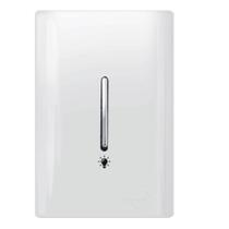 Pulsador para Minuteria Cromado Vertical com Placa 4x2 Branco - DC-120018 - NOVARA