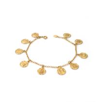 Pulseira 10 Mandamentos Banhada A Ouro 18K