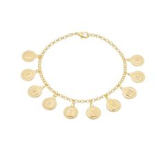 Pulseira 10 Mandamentos Banhada em Ouro 18K Pulseira 10 Mandamentos Banhada em Ouro 18K