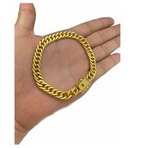 Pulseira 10Mm Grumet Dupla Banhado A Ouro 18 Luxo