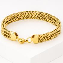 Pulseira 10mm Ouro 18K Robusta Luxo Homem Elegante Bracelete Presente