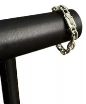 Pulseira 12mm Cadeado Banhado A Prata 925 Pulseira 12mm Cadeado Banhado A Prata 925