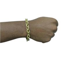 Pulseira 12Mm Moeda Antiga Cadeado De Quina Com 20 Gramas