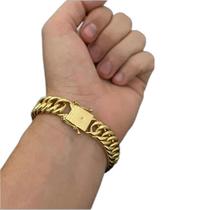 Pulseira 13Mm Grumet Oca Fecho Gravado Elos Soldados