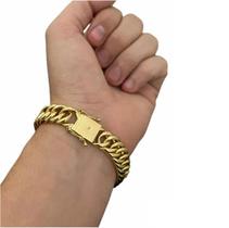 Pulseira 13mm Grumet Oca Fecho Gravado Joias maciças