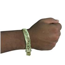 Pulseira 15mm Bracelete Banhado a Ouro