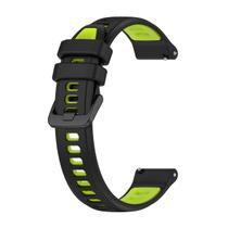 Pulseira 18mm Sport-R compativel com Garmin Venu 4 41mm cor:Preta com Verde - Estilo no Pulso