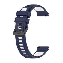 Pulseira 18mm Sport-R compativel com Huawei Watch GT 5 41mm cor:Azul com Branco