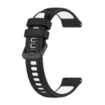 Pulseira 18mm Sport-R compativel com Huawei Watch GT 5 Pro 42mm cor:Preta com Branco