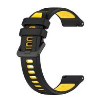 Pulseira 22mm Compatível com Polar Vantage M, M2 ou M3 Cor:Preta com Amarelo