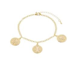 Pulseira 3 Pingentes de São Bento Banhada em Ouro 18K Pulseira 3 Pingentes de São Bento Banhada em Ouro 18K