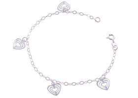Pulseira 4 Corações Vazado Trabalhado 9mm