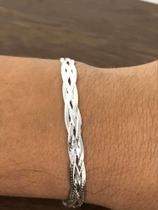 Pulseira 4 Fios Transada Prata Legítima 925