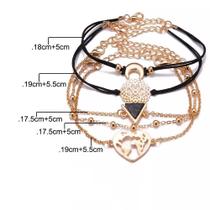Pulseira 5 Peças Detalhes Azul Marinho Dourado G6641