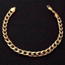 Pulseira 5mm Banhada Ouro 18k 20cm Masculina Aço Inox Ref: P19